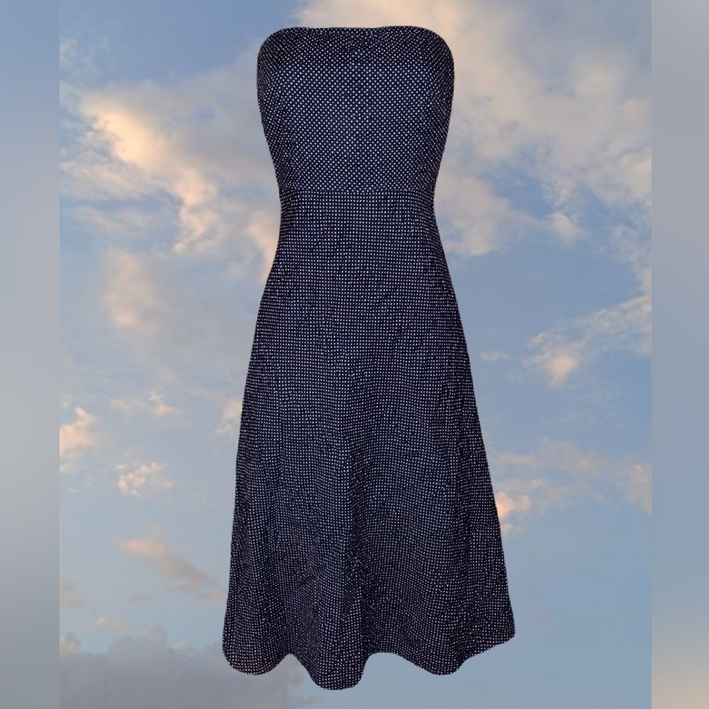 POLKA DOT SLEEVELESS A LINE DROP WAIST MAXI MIDI TUBE DRESS 100% COTTON